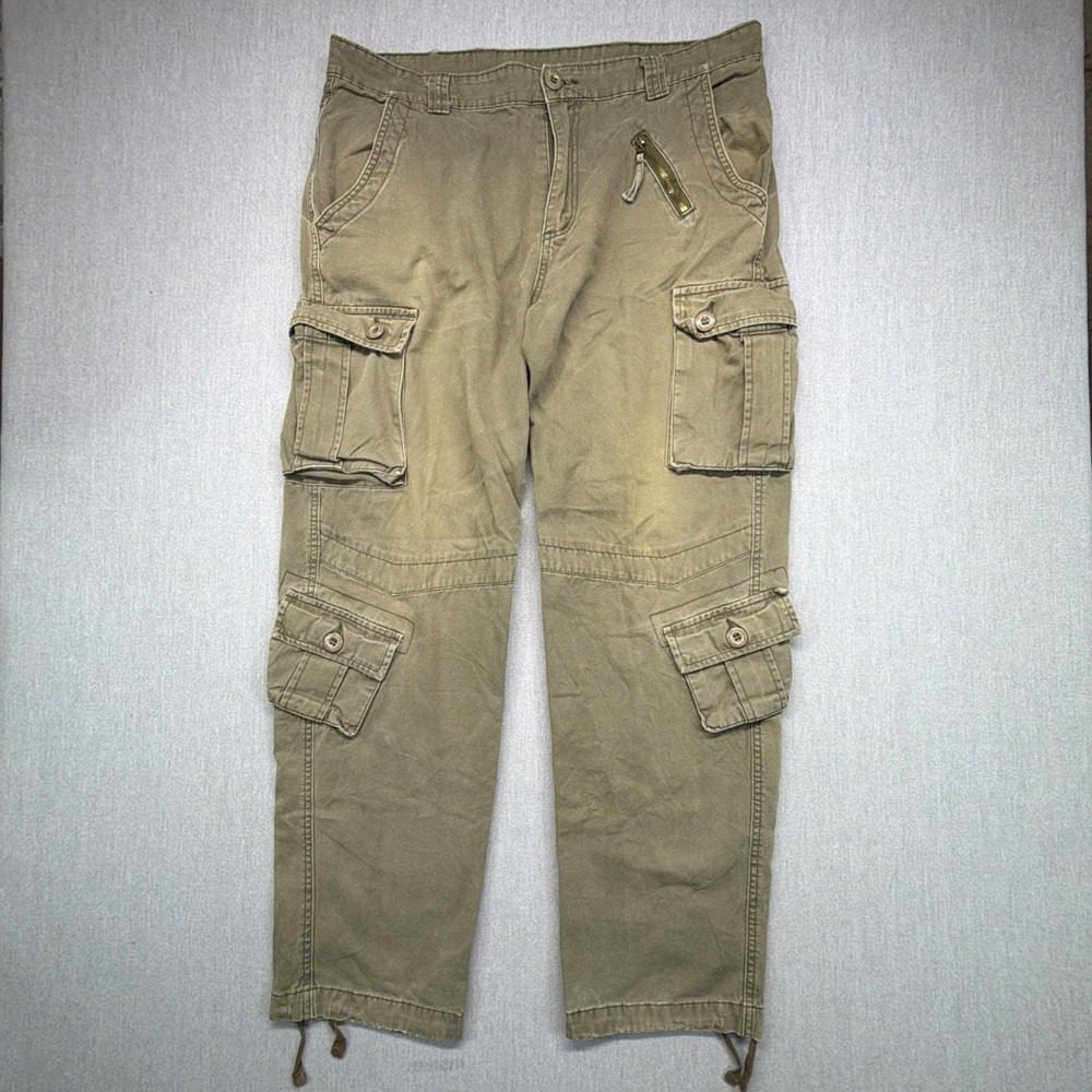 Vintage Must Way Army Paratropper Cargo Pants Mens 36 X 32 Green Canvas Military